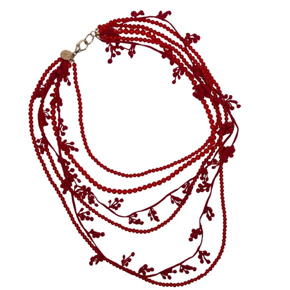 Mango Jewelry - Mango Red Five Layer Necklace